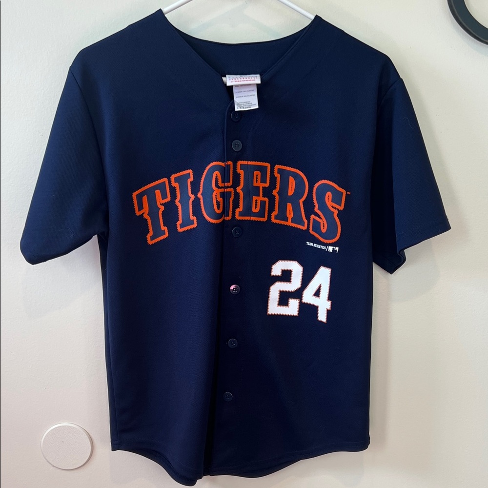 Detroit Tigers #24 Cabrera Kids Navy Blue MBL Baseball Jersey